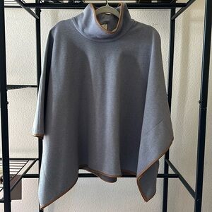 Tuckernuck Leather Trim Funnel Neck Poncho